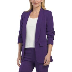 VENTI Made In Italy Three-quarter Ruched Sleeve Blazer